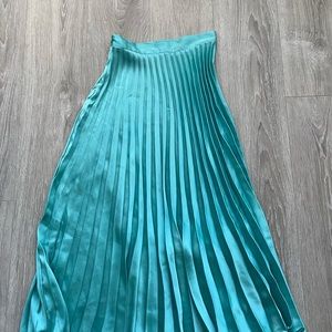 Zara turquoise satin effect midi skirt